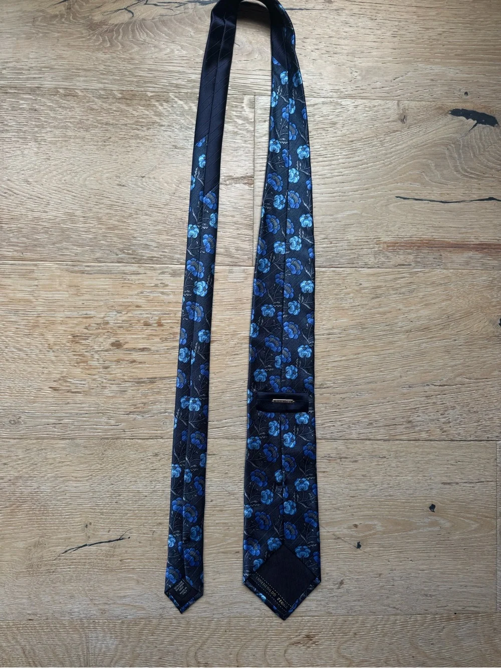 🔥ZEGNA NEW Ermenegildo Zegna Navy  Floral Silk Tie STUNNING! Italy Price Firm!